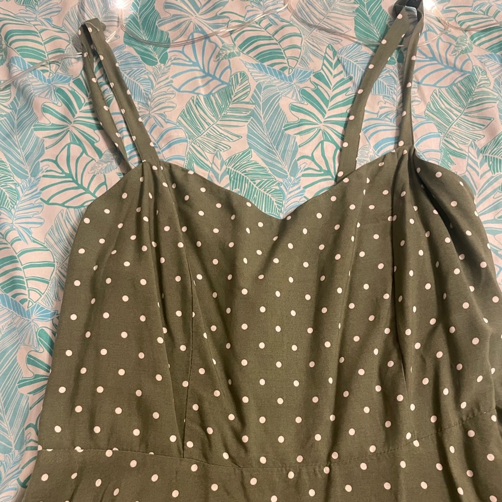 Green old navy polka dot dress!!!